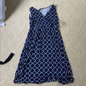 XL navy and white dress